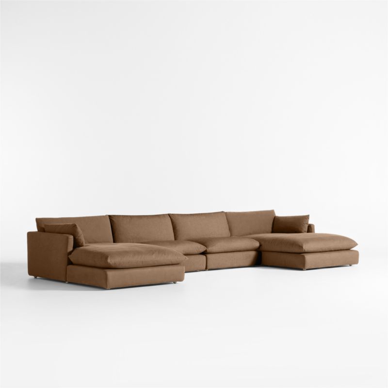 Unwind Modular 4-Piece Slipcovered Double-Chaise Sectional Sofa - image 1 of 5