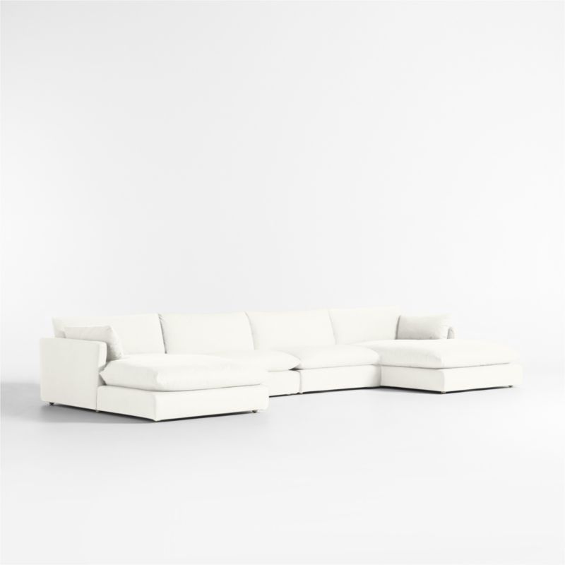 Unwind Modular 4-Piece Slipcovered Double-Chaise Sectional Sofa - image 1 of 5