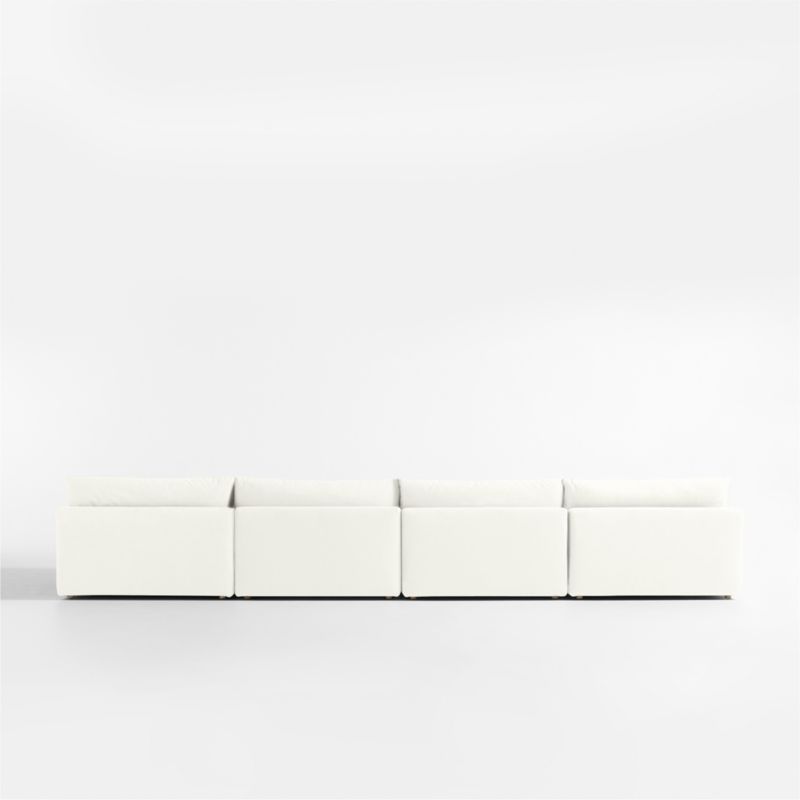 Unwind Modular 4-Piece Slipcovered Double-Chaise Sectional Sofa - image 3 of 5