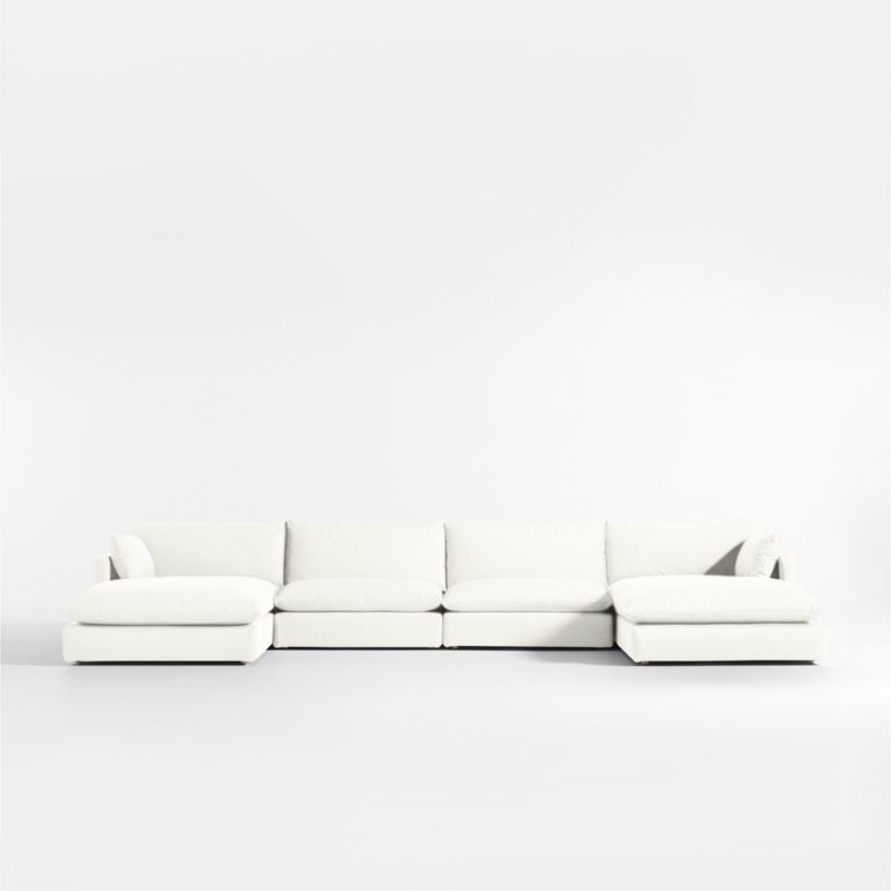 Unwind Modular 4-Piece Slipcovered Double-Chaise Sectional Sofa - image 0 of 5