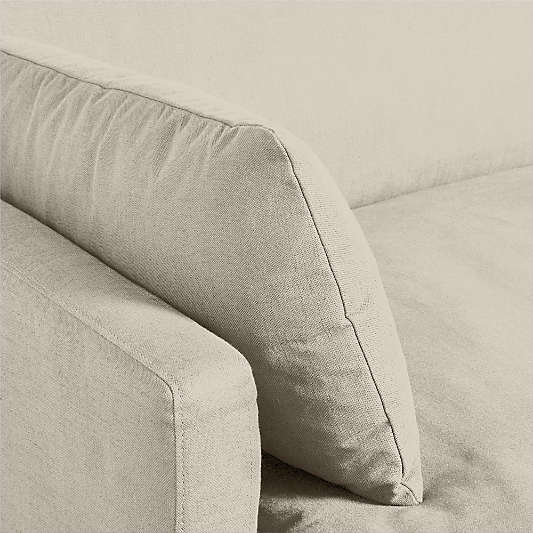 Unwind Modular 6-Piece L-Shaped Slipcovered Sectional Sofa with Chaise Lounge