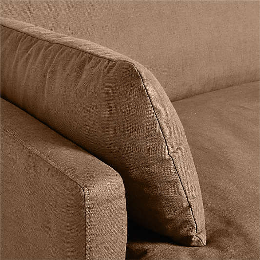 Unwind Modular 4-Piece U-Shaped Slipcovered Sectional Sofa with Double Chaise Lounge