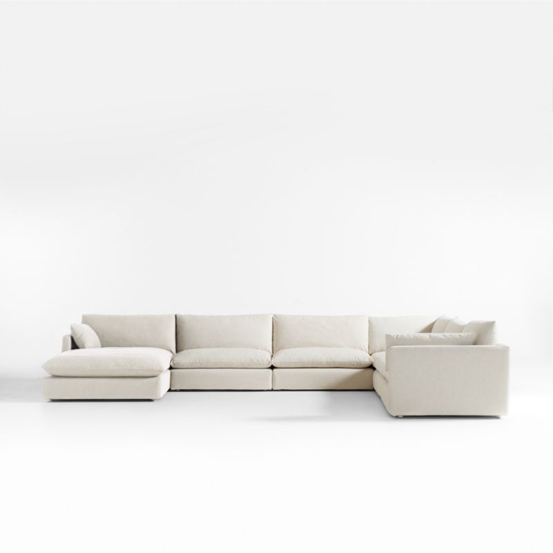 Unwind Modular 6-Piece Slipcovered Corner Sectional Sofa with Chaise Lounge - image 1 of 5