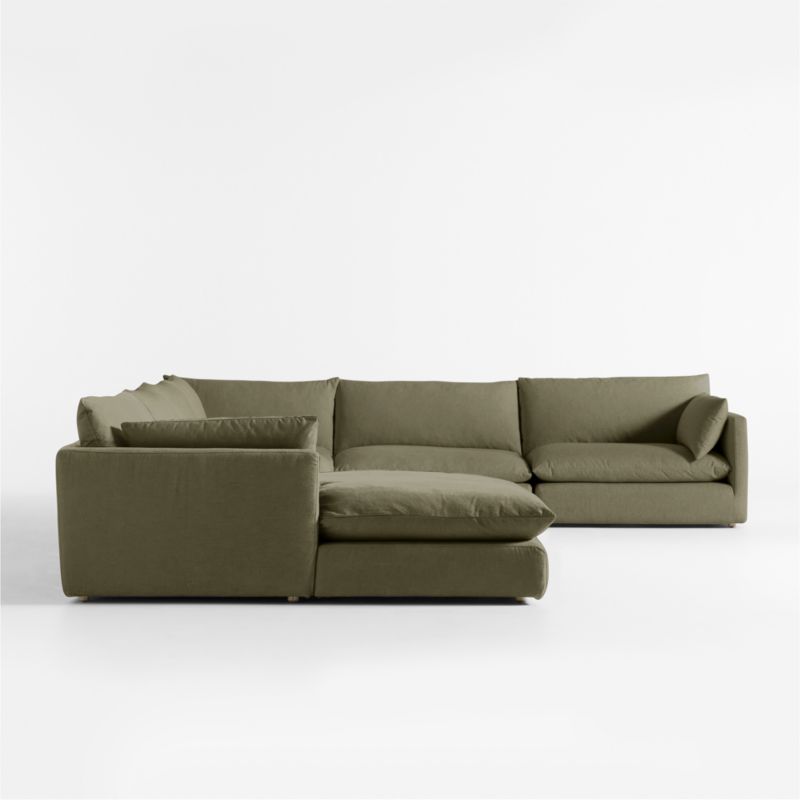 Unwind Modular 6-Piece Slipcovered Corner Sectional Sofa with Chaise Lounge - image 4 of 7