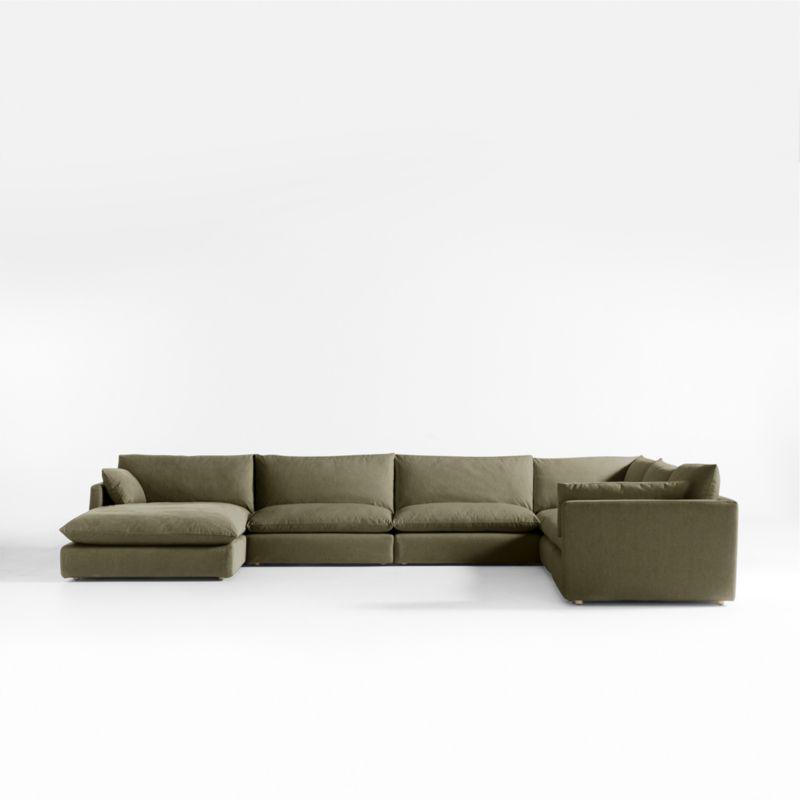 Unwind Modular 6-Piece Slipcovered Corner Sectional Sofa with Chaise Lounge - image 3 of 7