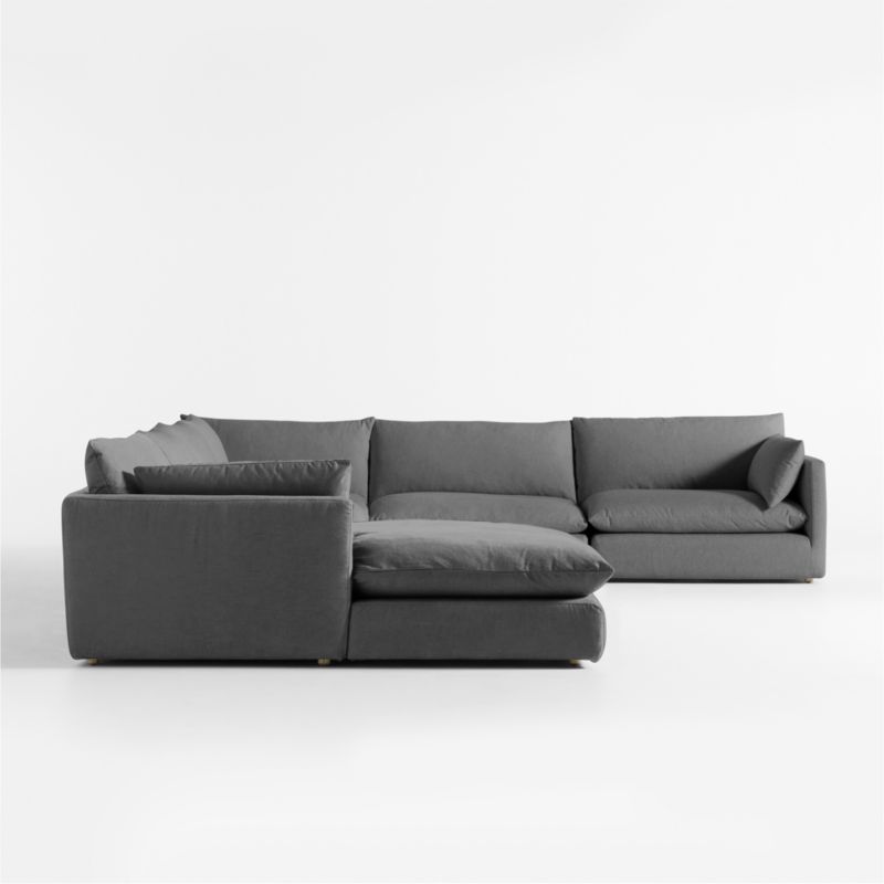 Unwind Modular 6-Piece Slipcovered Corner Sectional Sofa with Chaise Lounge - image 2 of 5