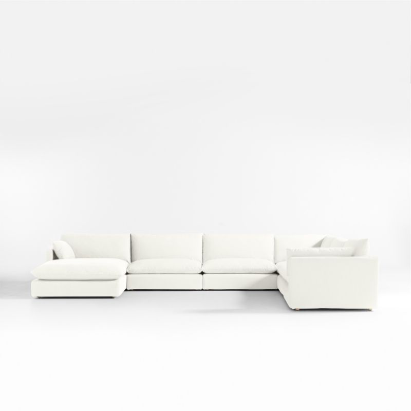 Unwind Modular 6-Piece Slipcovered Corner Sectional Sofa with Chaise Lounge - image 0 of 4