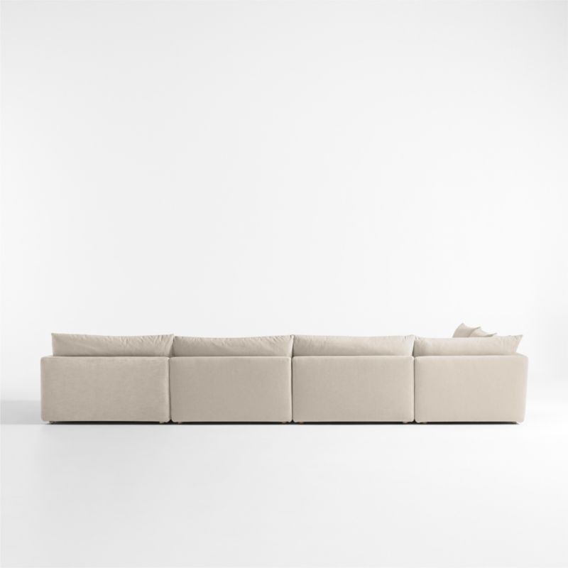 Unwind Modular 6-Piece Slipcovered Corner Sectional Sofa with Chaise Lounge - image 3 of 5