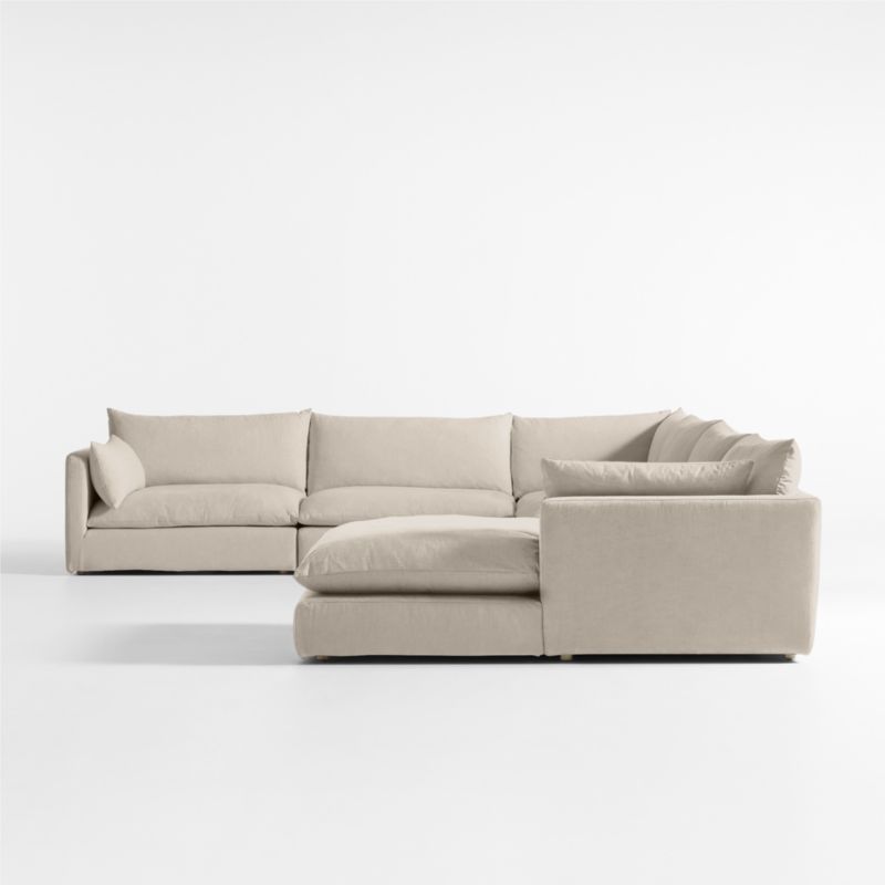 Unwind Modular 6-Piece Slipcovered Corner Sectional Sofa with Chaise Lounge - image 2 of 5