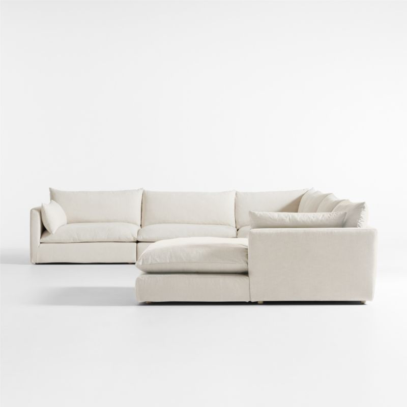 Unwind Modular 6-Piece Slipcovered Corner Sectional Sofa with Chaise Lounge - image 2 of 5