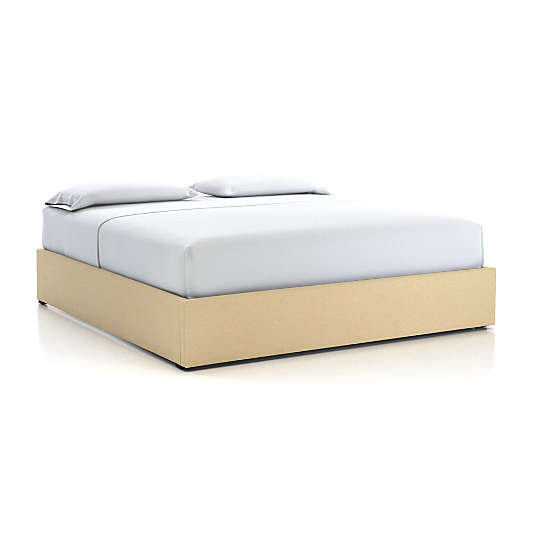 King Upholstered Gas-Lift Storage Bed Base Chalk