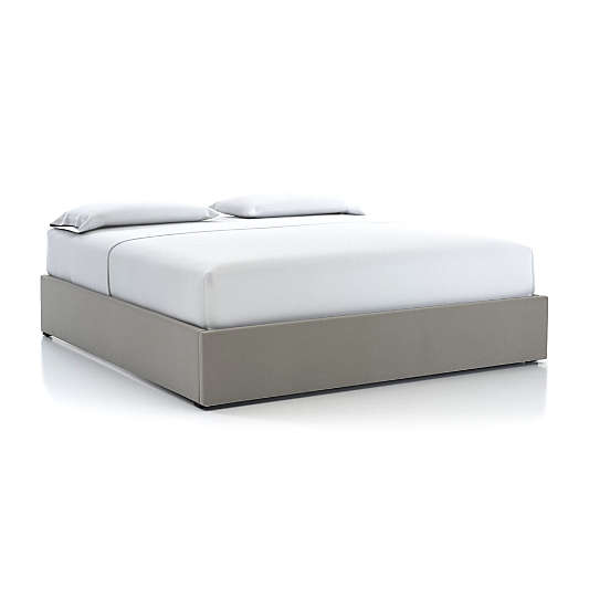 King Upholstered Gas-Lift Storage Bed Base Dove