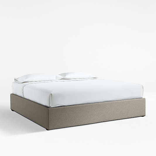 King Upholstered Gas-Lift Storage Bed Base Grey