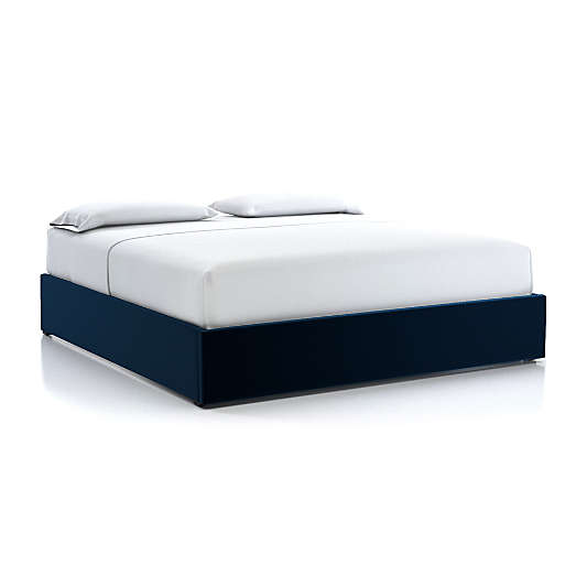 King Upholstered Gas-Lift Storage Bed Base Midnight