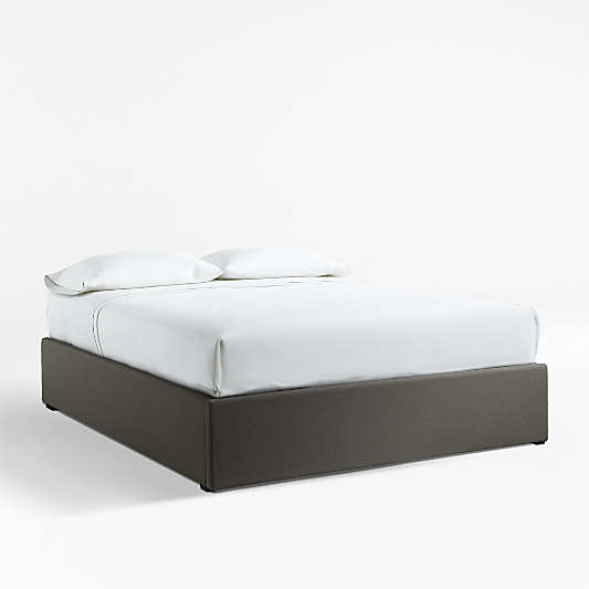 Queen Upholstered Gas-Lift Storage Bed Base Carbon