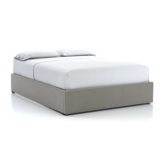 Queen Upholstered Gas-Lift Storage Bed Base Dove