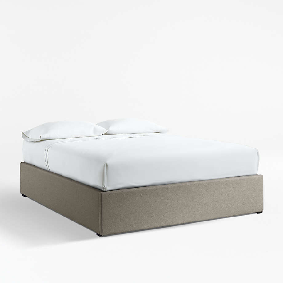 Queen Upholstered GasLift Storage Bed Base Grey Crate and Barrel
