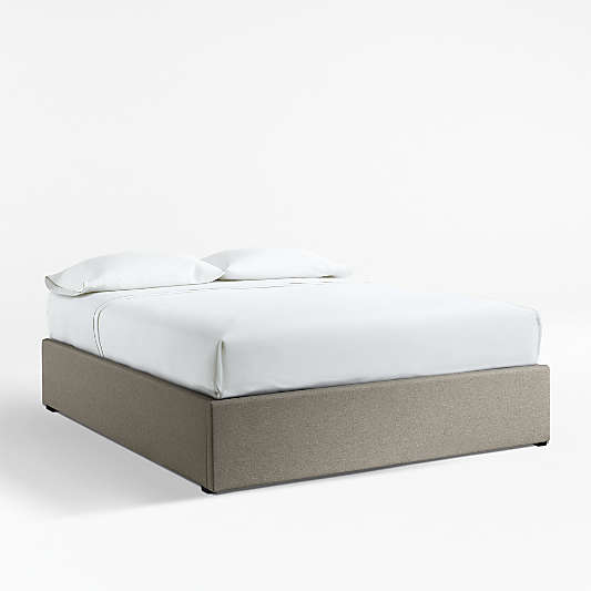 Queen Upholstered Gas-Lift Storage Bed Base Grey