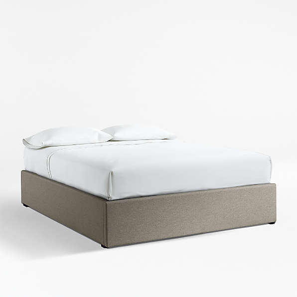 Leather Beds Crate And Barrel, Grey Suede Bed Frame Queen