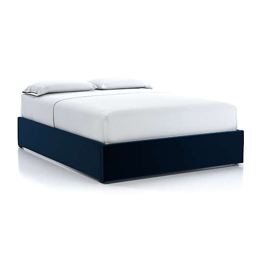 Queen Upholstered Gas-Lift Storage Bed Base Midnight