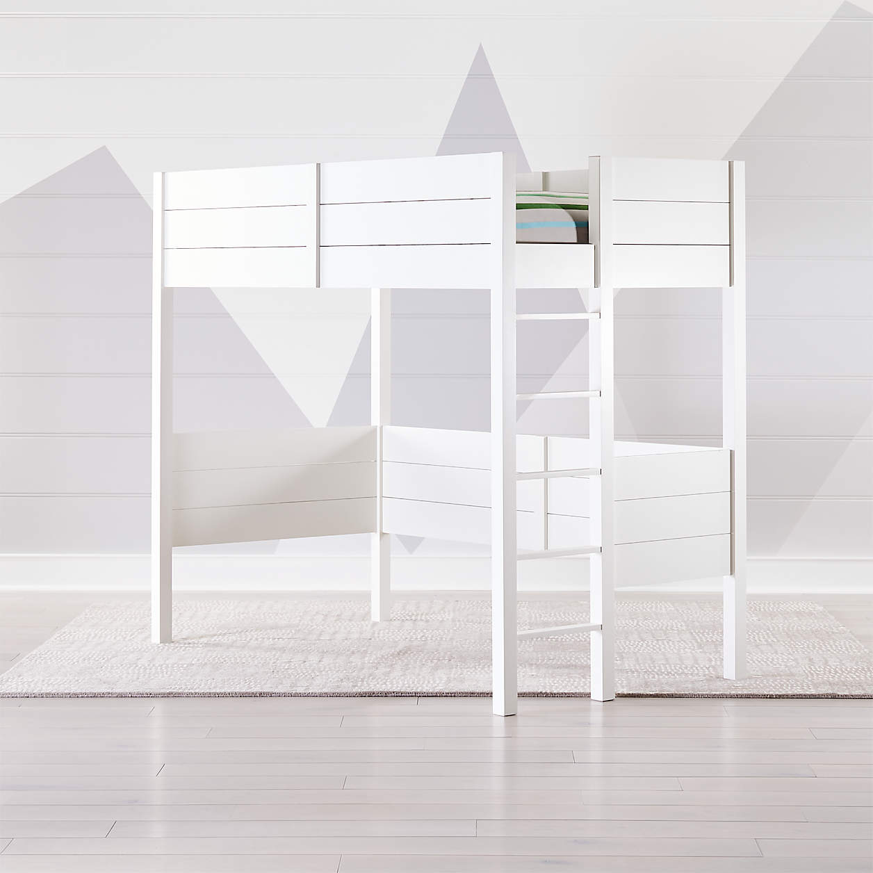 Parke White Wood Kids Twin Loft Bed Frame Crate Kids Canada   Uptown White Twin Loft Bed 