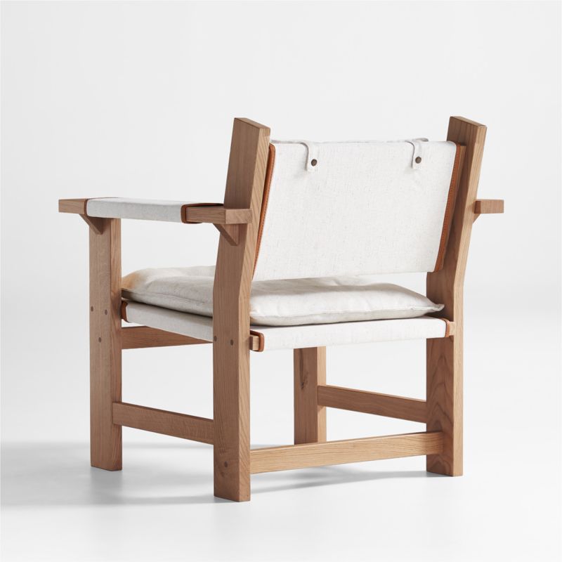 Shinola Utility Linen Wood Arm Linen Chair