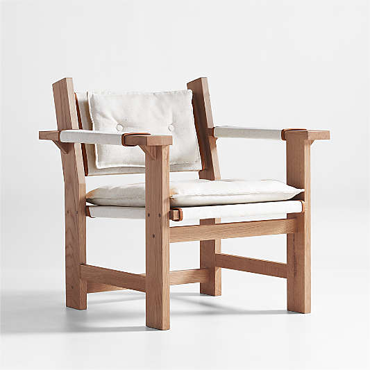 Shinola Utility Linen Wood Arm Linen Chair