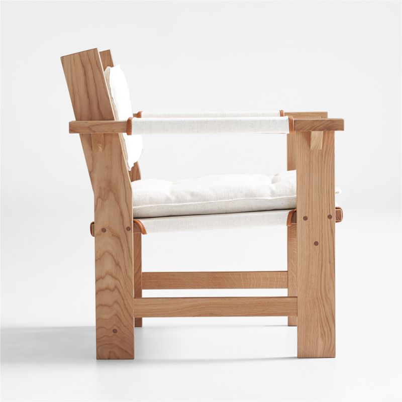 Shinola Utility Linen Wood Arm Linen Chair