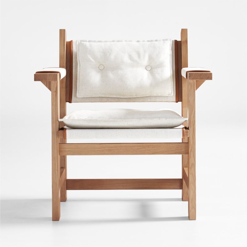 Shinola Utility Linen Wood Arm Linen Chair