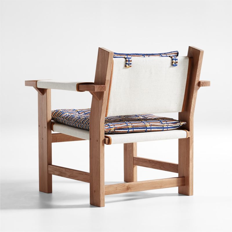 Shinola Utility Linen Wood Arm Striped Chair - image 8 of 9