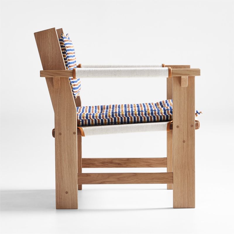 Shinola Utility Linen Wood Arm Striped Chair - image 6 of 9