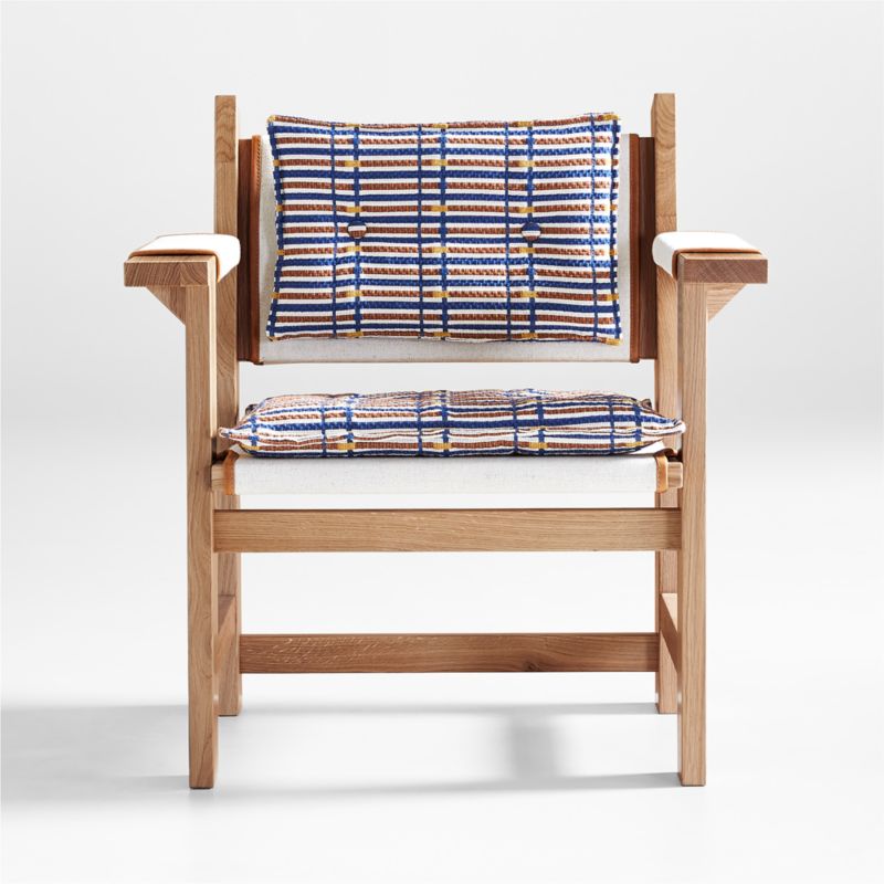 Shinola Utility Linen Wood Arm Striped Chair - image 0 of 9