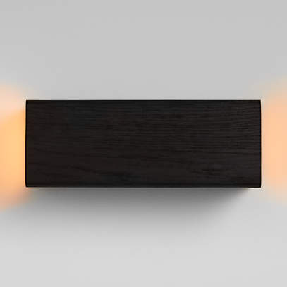 black and wood sconce