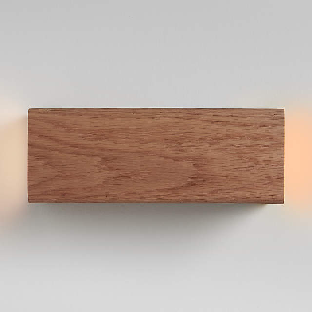 natural wood wall sconce