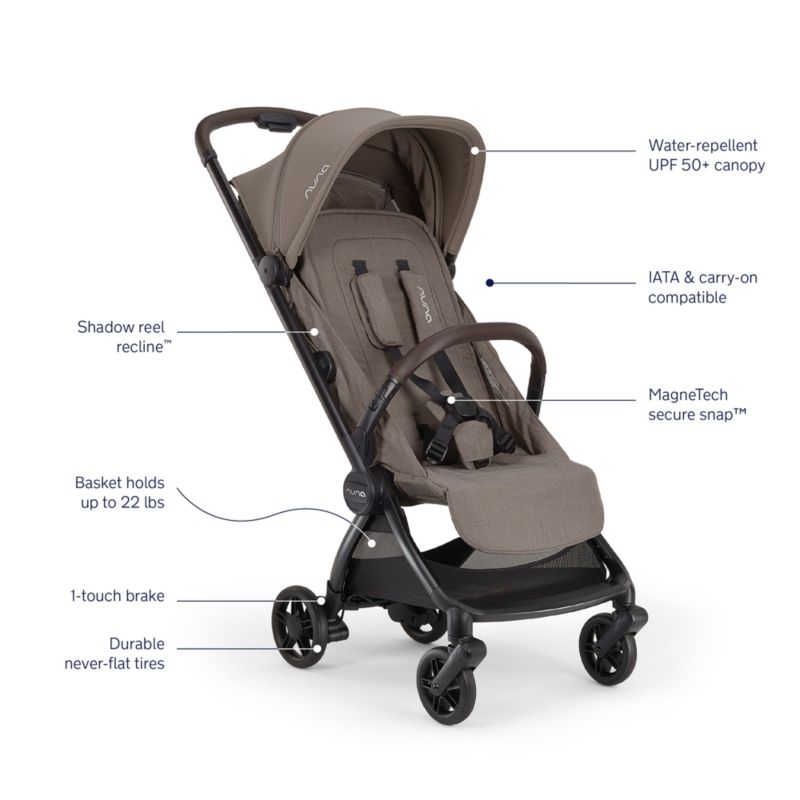 Nuna ® VIAA ™ Cabn Cedar Brown Compact Travel Stroller - image 6 of 8