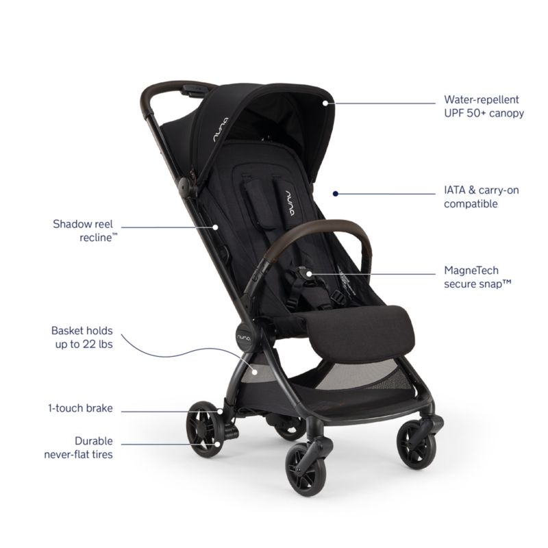 Nuna ® VIAA ™ Cabn Caviar Black Compact Travel Stroller - image 7 of 9