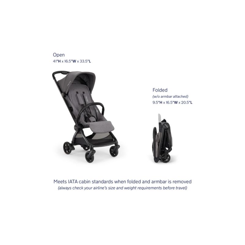 Nuna VIAA Cabn Pewter Grey Compact Travel Stroller - image 8 of 9