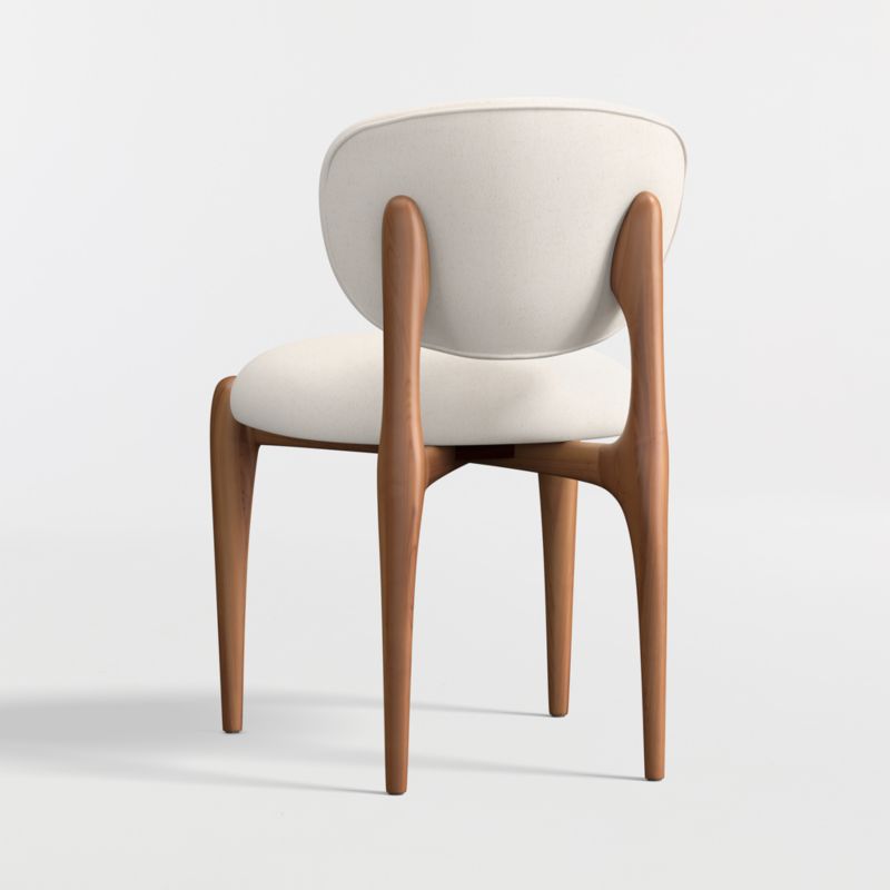 Via Ivory Fabric Walnut Wood Dining Chair - image 5 of 7