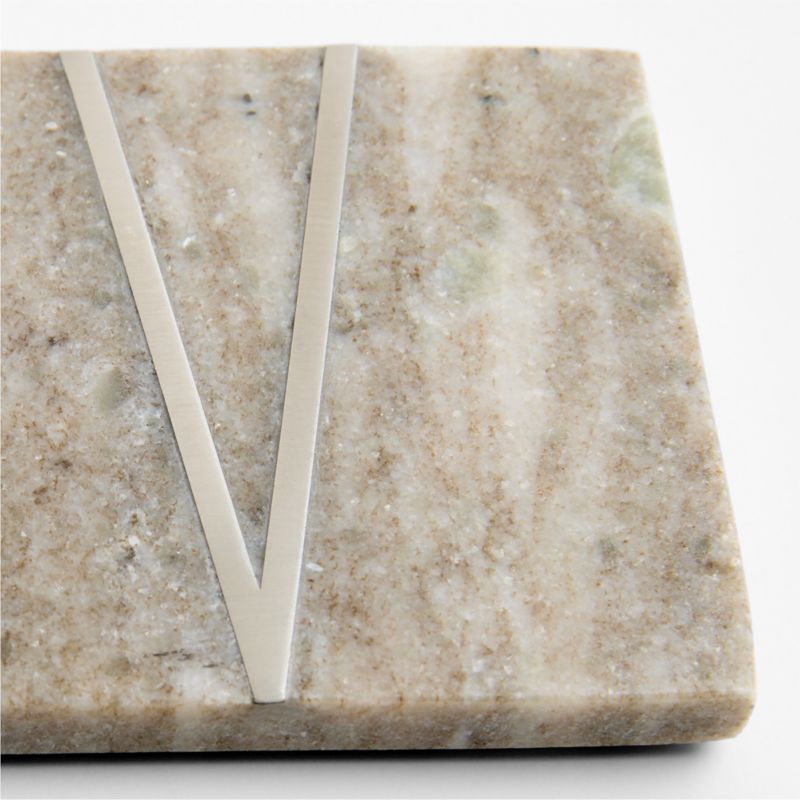 Tuscan Kitchen Marble "V" Monogram Coasters, Set of 4 - image 2 of 4