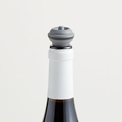 View Vacu Vin ® Grey Wine Stoppers, Set of 2 details