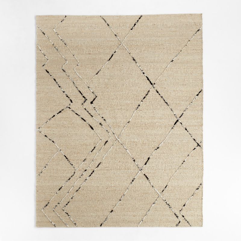 Vail Zig Zag Geometric Cream Area Rug 6'x9' + Reviews | Crate & Barrel