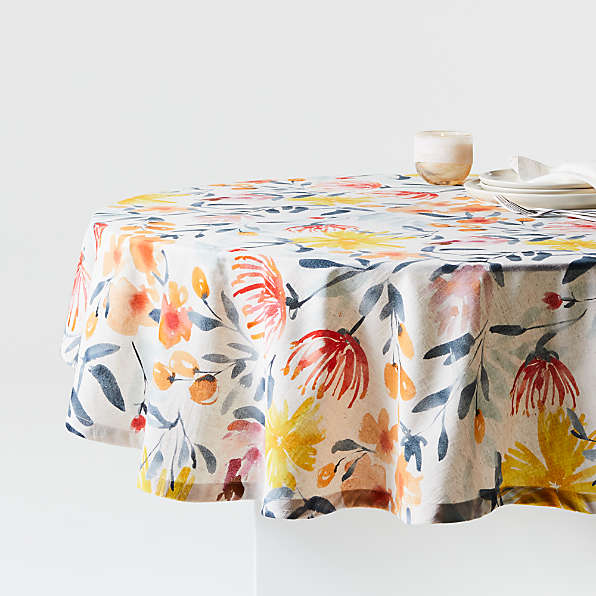 Tablecloths Linen Cotton Polyester Crate And Barrel