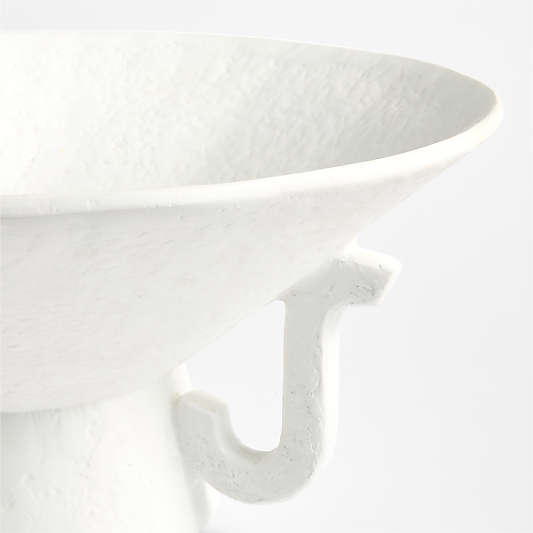 Vale White Fiberstone Footed Decorative Bowl