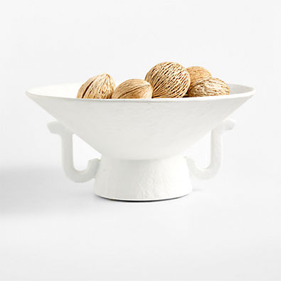 View Vale White Fiberstone Footed Decorative Bowl details