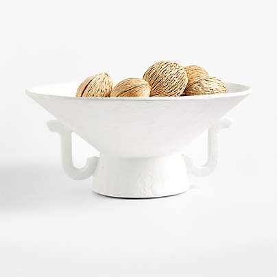 Vale White Fiberstone Footed Decorative Bowl