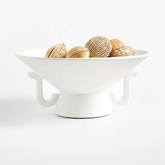 Vale White Fiberstone Footed Decorative Bowl