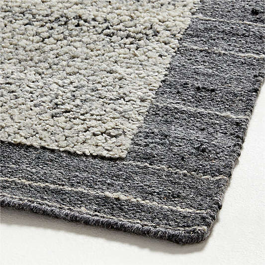 Valence Wool Border Heather Grey Area Rug 10'x14'