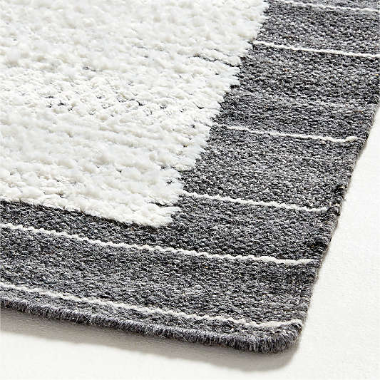 Valence Wool Border Ivory & Grey Area Rug