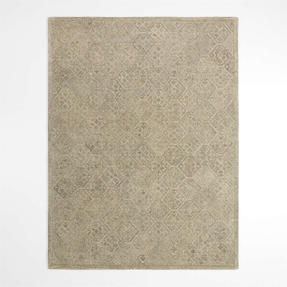 Valencia Wool Granite Grey Area Rug 9'x12' + Reviews Crate & Barrel