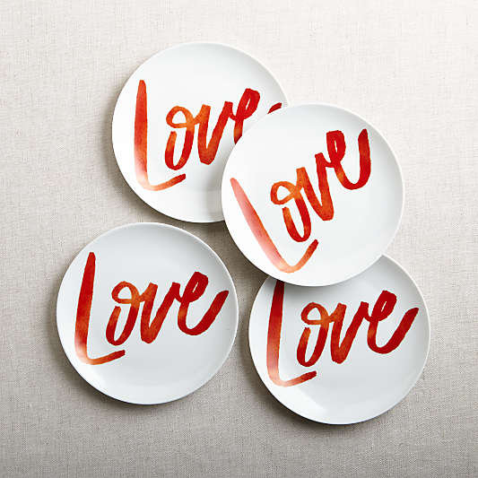 Valentine's Plates, Set of 4